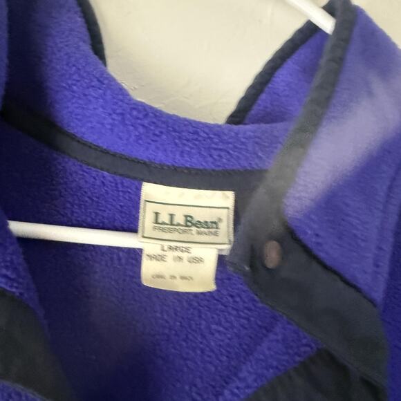 Vintage LL Bean Pullover Womens Large Fleece Snap Front Made USA 90s Outdoors - Picture 5 of 7